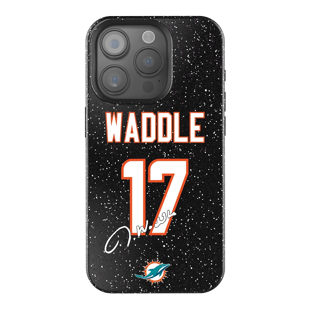 Keyscaper Jaylen Waddle Black Miami Dolphins Bling iPhone Case