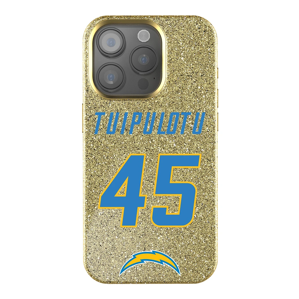 Keyscaper Tuli Tuipulotu Gold Los Angeles Chargers Bling iPhone Case
