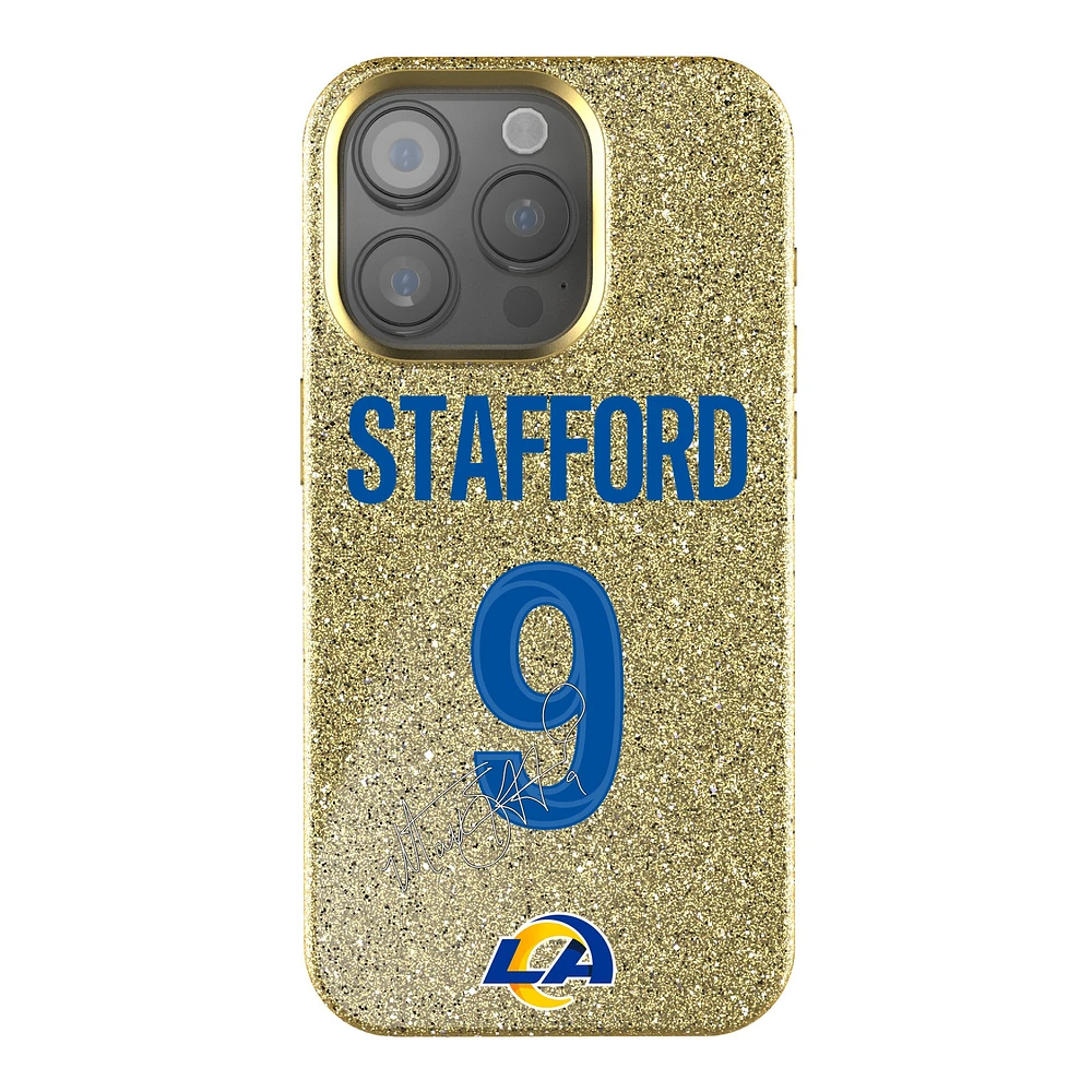 Keyscaper Matthew Stafford Gold Los Angeles Rams Bling iPhone Case