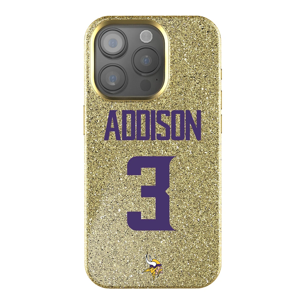 Keyscaper Jordan Addison Gold Minnesota Vikings Bling iPhone Case
