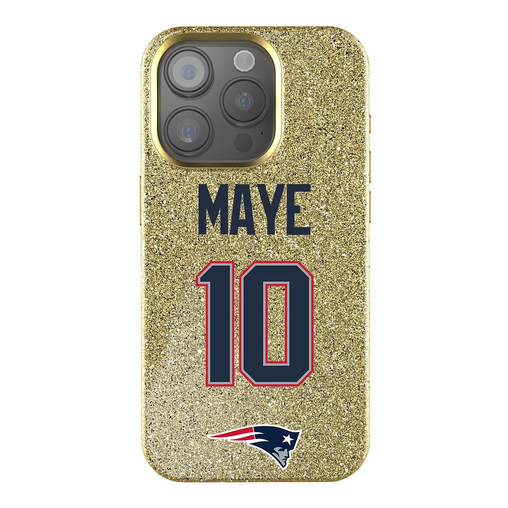 Keyscaper Drake Maye Gold New England Patriots Bling iPhone Case
