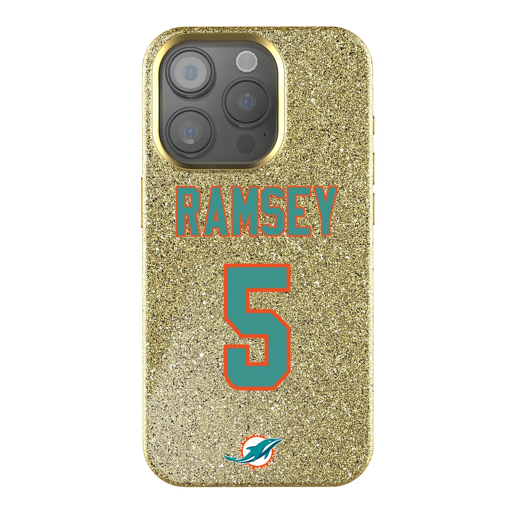 Keyscaper Jalen Ramsey Gold Miami Dolphins Bling iPhone Case