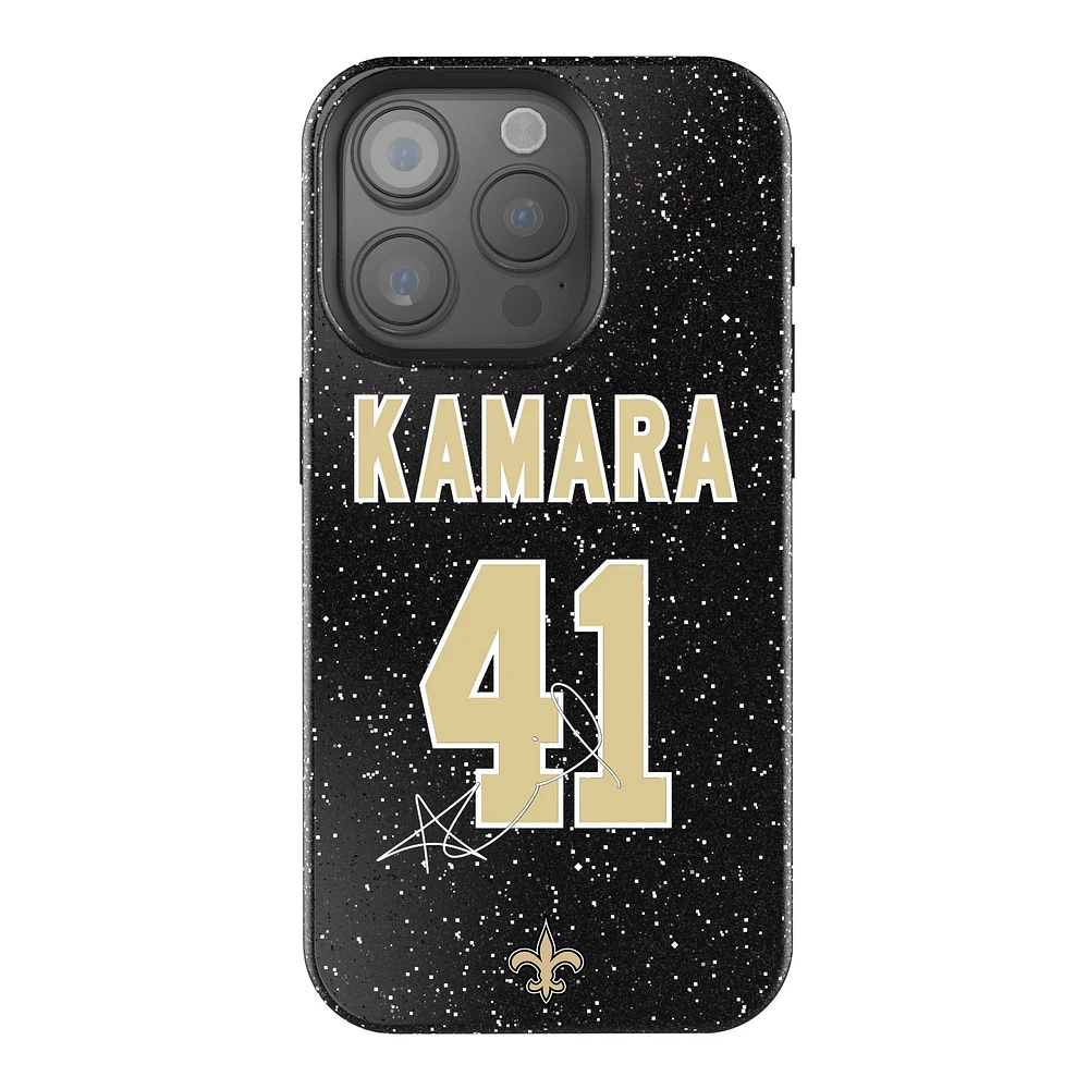 Keyscaper Alvin Kamara Black New Orleans Saints Bling iPhone Case