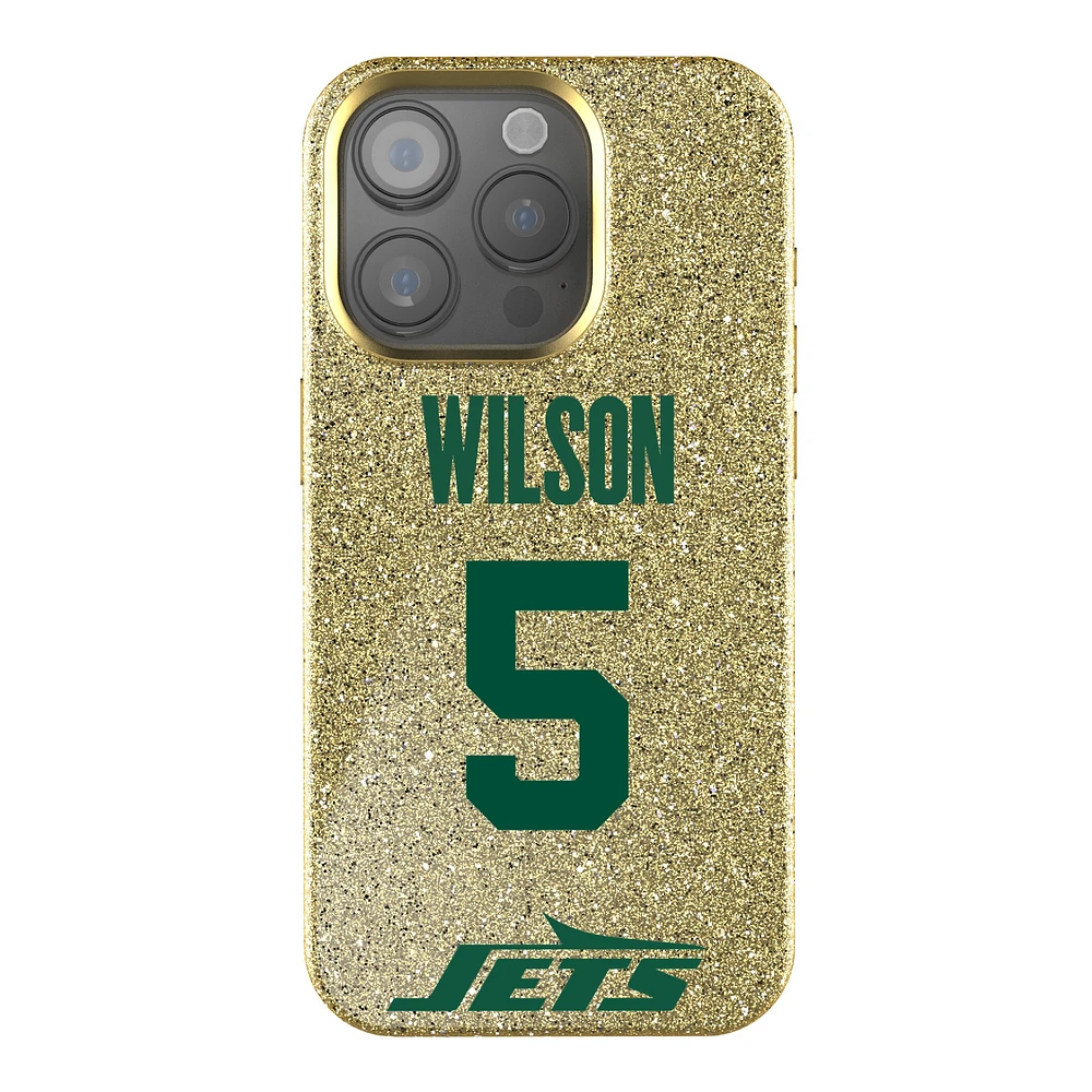 Keyscaper Garrett Wilson Gold New York Jets Bling iPhone Case