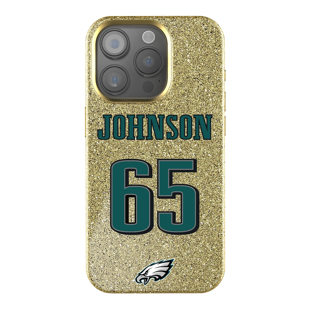 Keyscaper Lane Johnson Gold Philadelphia Eagles Bling iPhone Case