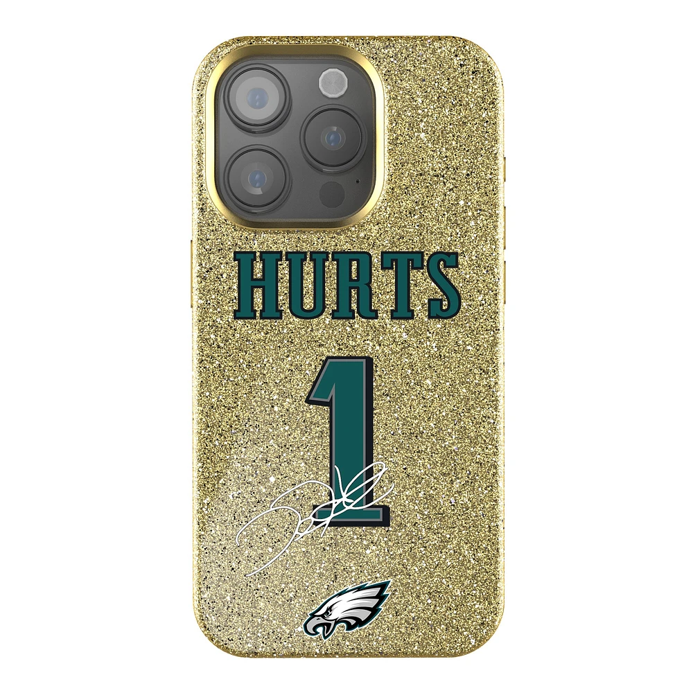 Keyscaper Jalen Hurts Gold Philadelphia Eagles Bling iPhone Case