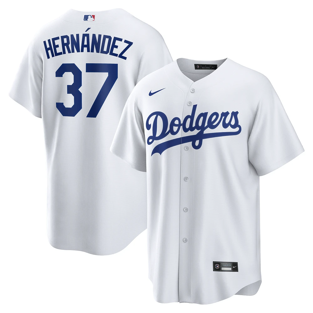 Men's Nike Teoscar Hernandez White Los Angeles Dodgers Home Replica Jersey