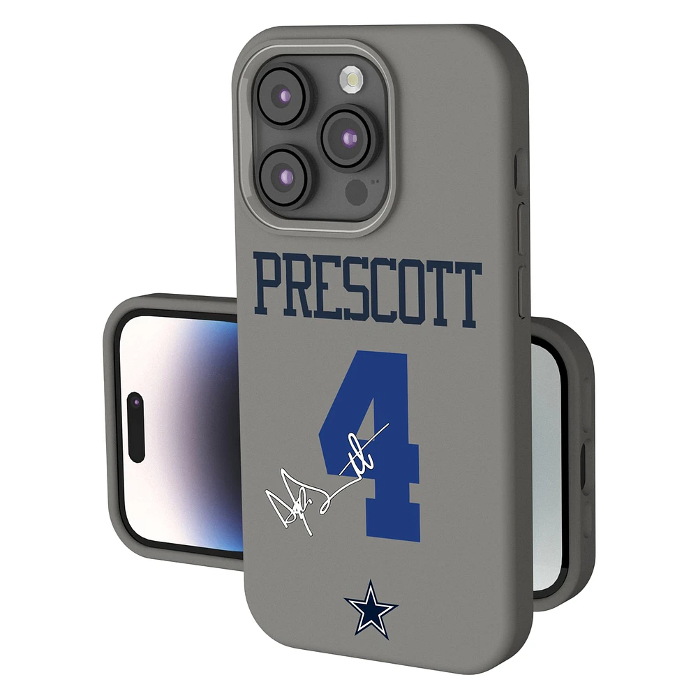 Keyscaper Dak Prescott Gray Dallas Cowboys Ready Soft Touch iPhone Case