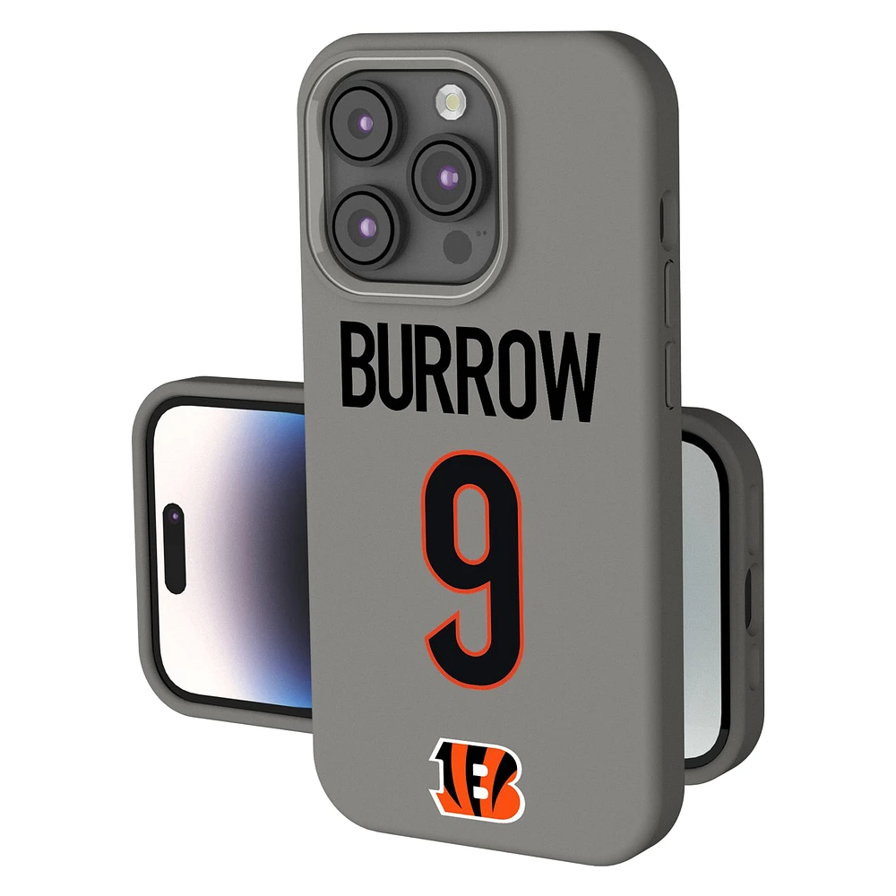 Keyscaper Joe Burrow Gray Cincinnati Bengals Ready Soft Touch iPhone Case
