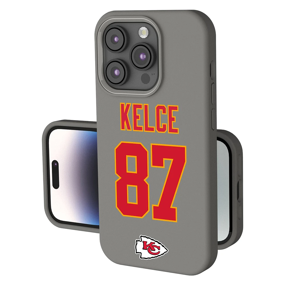 Keyscaper Travis Kelce Gray Kansas City Chiefs Ready Soft Touch iPhone Case