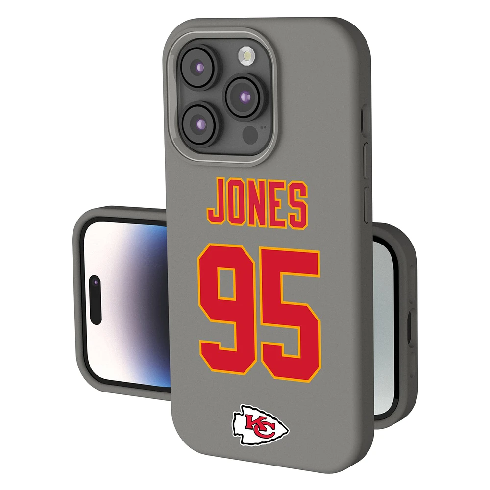 Keyscaper Chris Jones Gray Kansas City Chiefs Ready Soft Touch iPhone Case