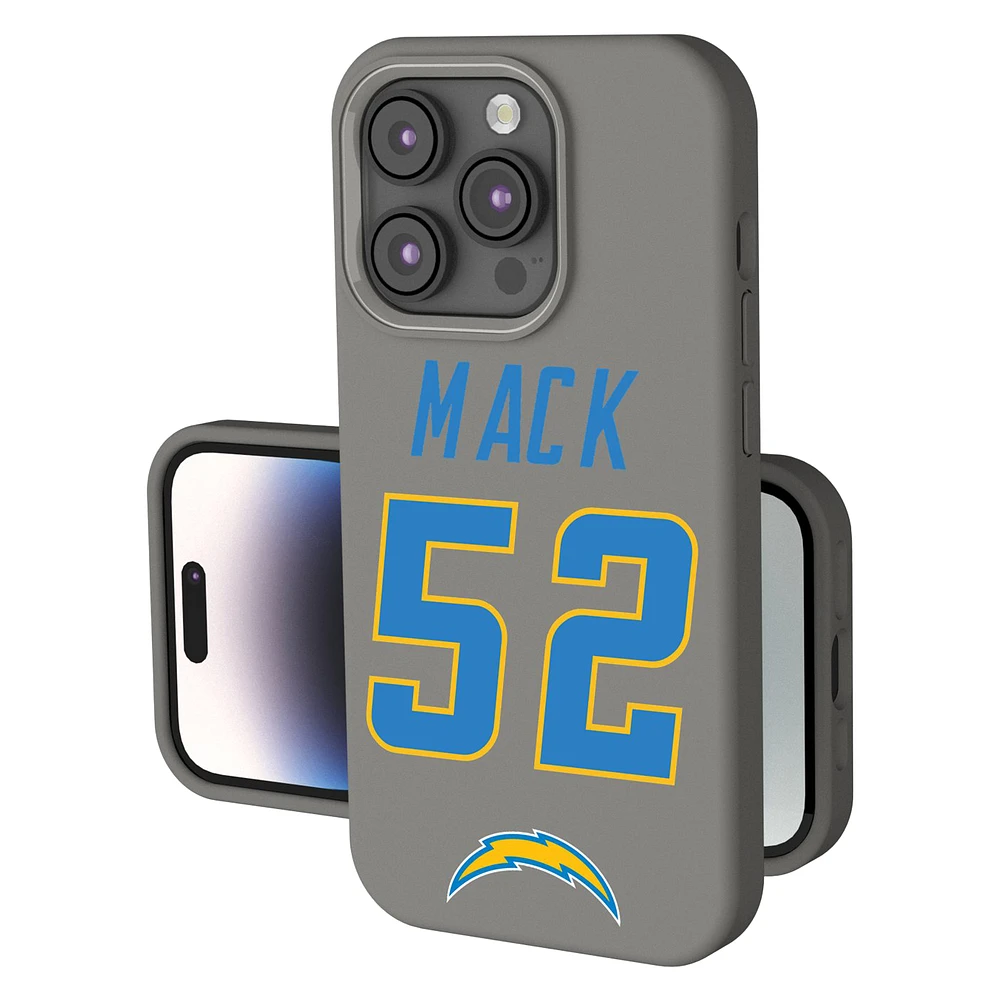 Keyscaper Khalil Mack Gray Los Angeles Chargers Ready Soft Touch iPhone Case