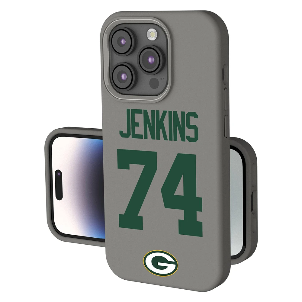 Keyscaper Elgton Jenkins Gray Green Bay Packers Ready Soft Touch iPhone Case
