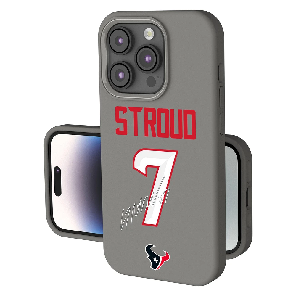Keyscaper C.J. Stroud Gray Houston Texans Ready Soft Touch iPhone Case
