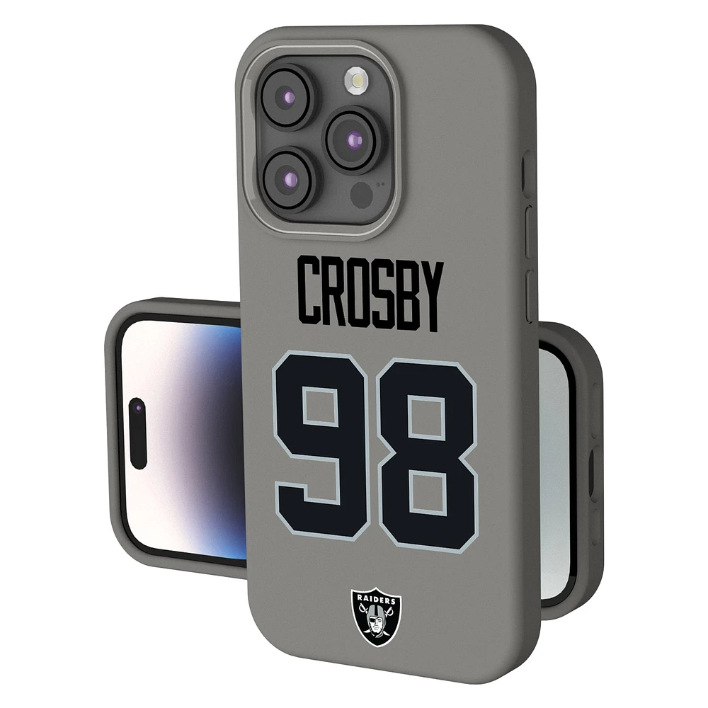 Keyscaper Maxx Crosby Gray Las Vegas Raiders Ready Soft Touch iPhone Case