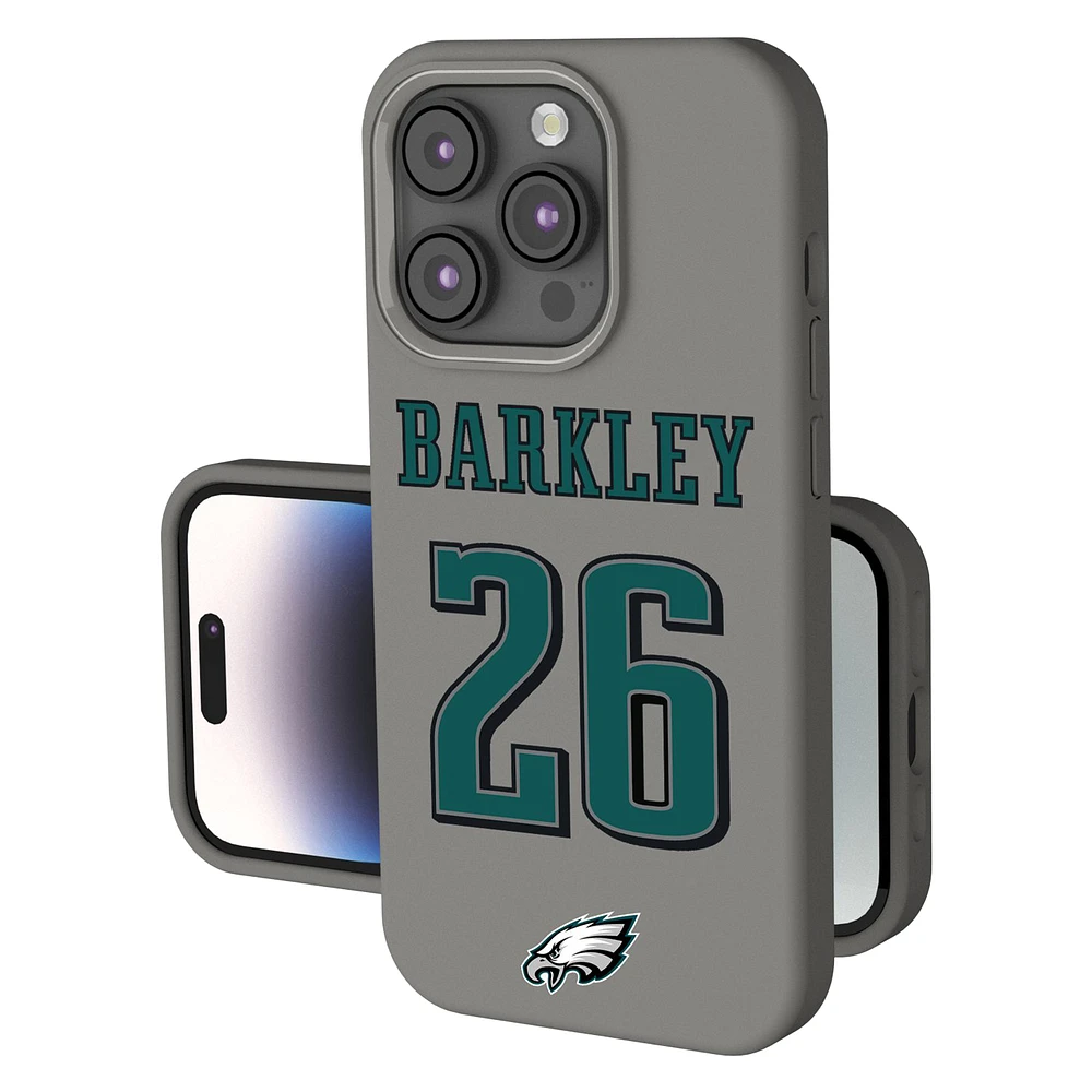 Keyscaper Saquon Barkley Gray Philadelphia Eagles Ready Soft Touch iPhone Case