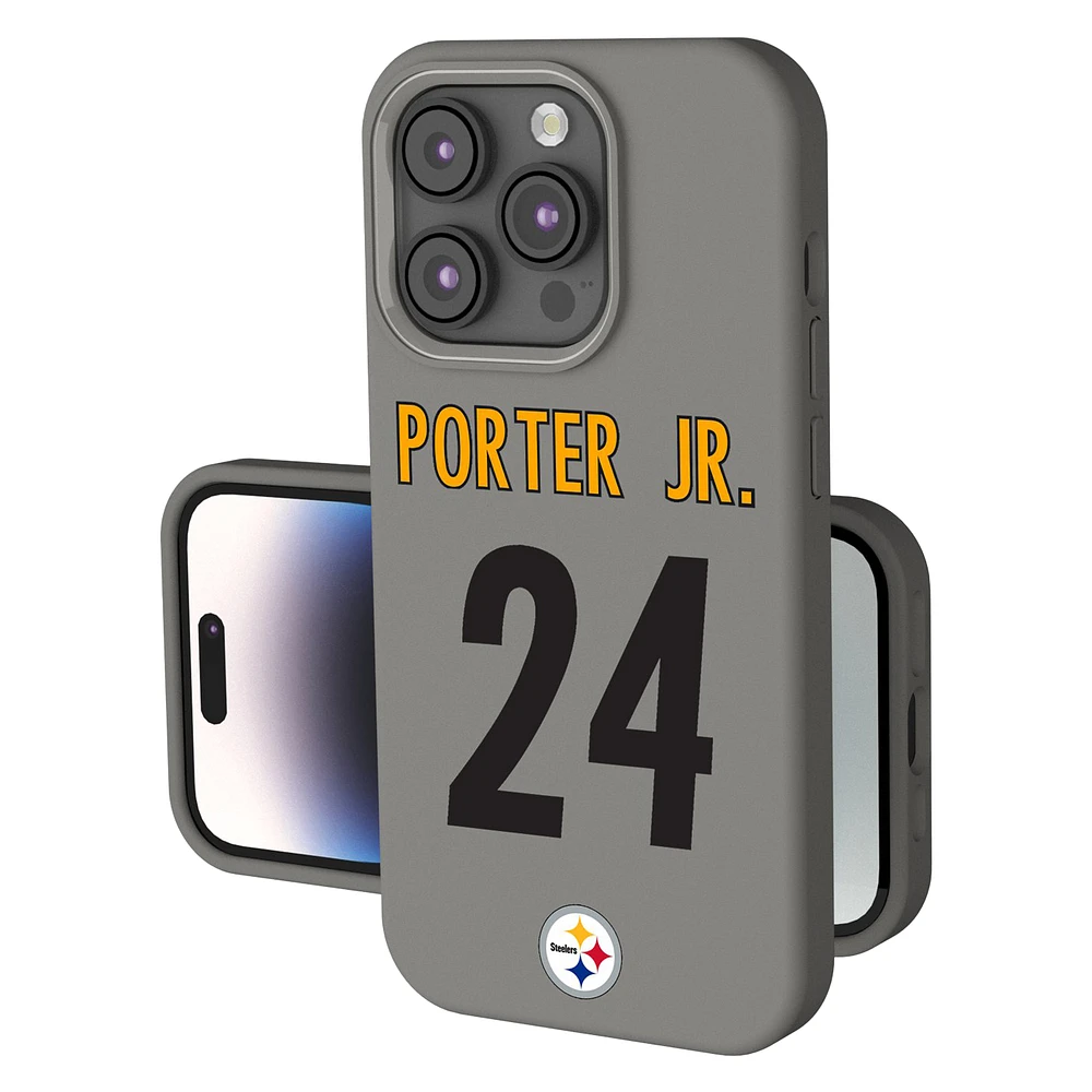 Keyscaper Joey Porter Jr. Gray Pittsburgh Steelers Ready Soft Touch iPhone Case