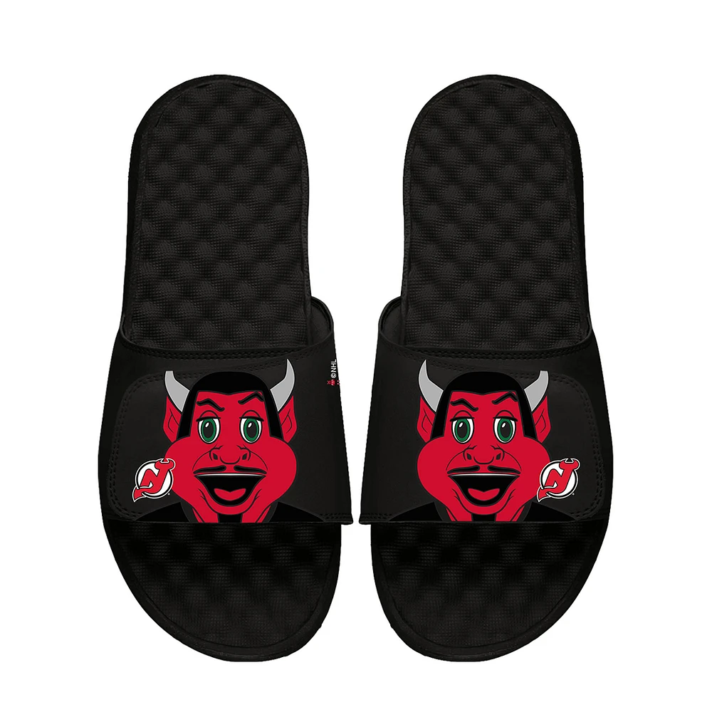 Youth ISlide Black New Jersey Devils Team Mascot Slide Sandals