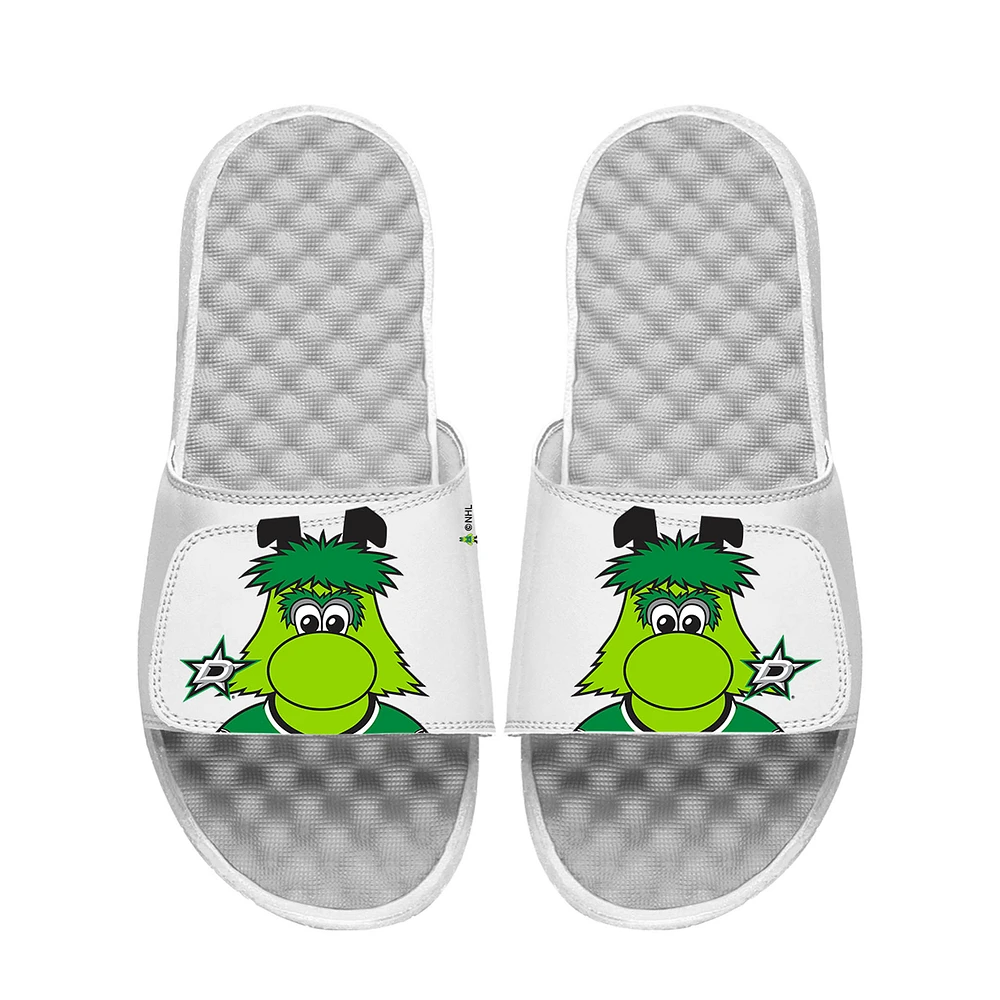 Youth ISlide White Dallas Stars Team Mascot Slide Sandals