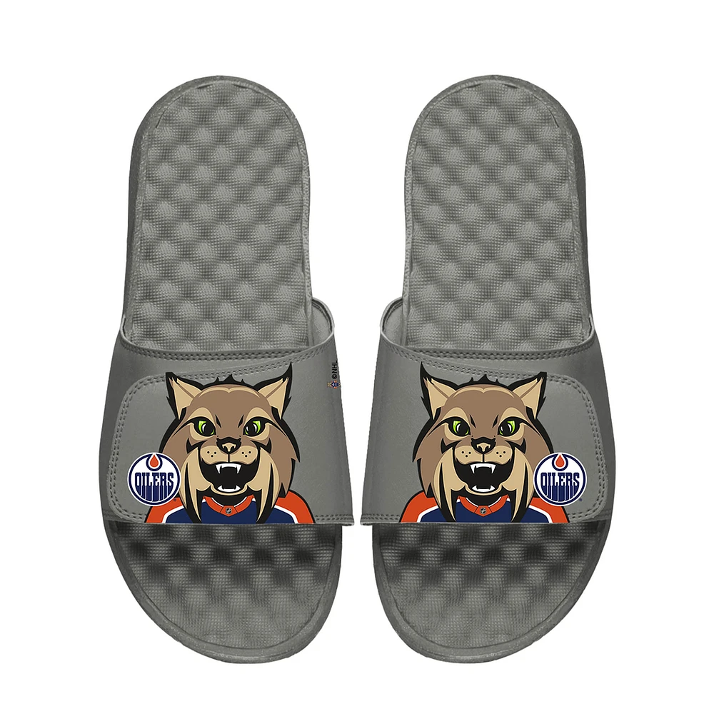 Youth ISlide Gray Edmonton Oilers Team Mascot Slide Sandals