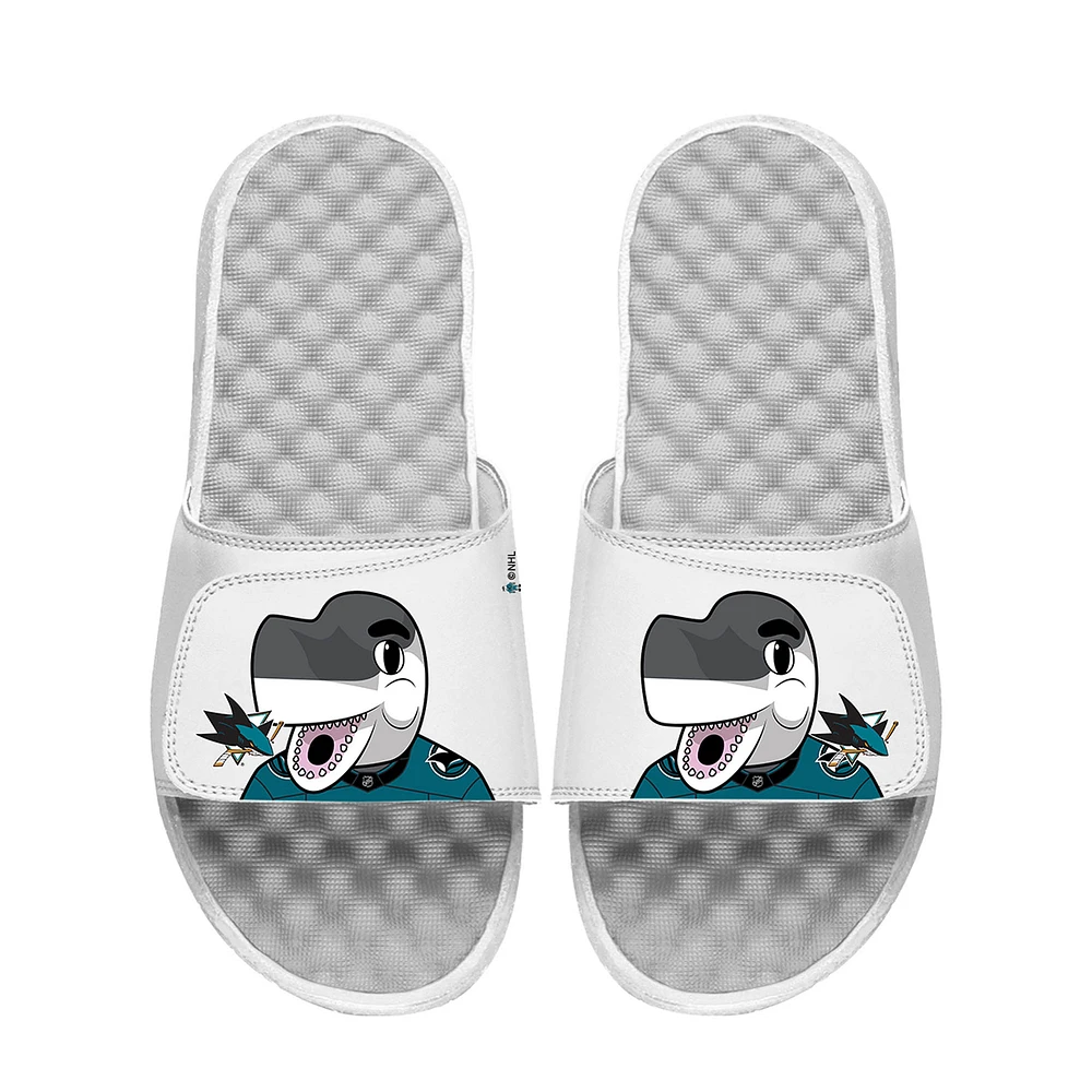 Unisex ISlide White San Jose Sharks Team Mascot Slide Sandals