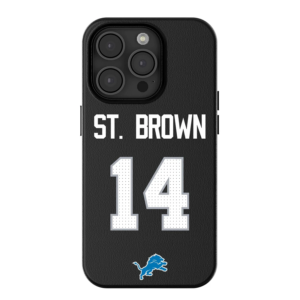 Keyscaper Amon-Ra St. Brown Black Detroit Lions iPhone Magnetic Bump Case