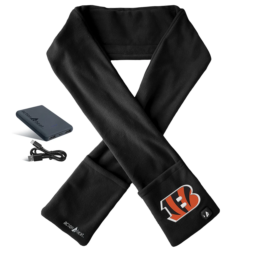 ActionHeat Black Cincinnati Bengals 5V Battery Heated Scarf