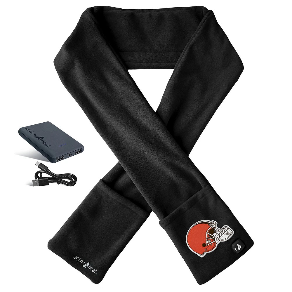 ActionHeat Black Cleveland Browns 5V Battery Heated Scarf