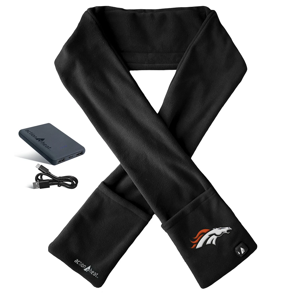 ActionHeat Black Denver Broncos 5V Battery Heated Scarf