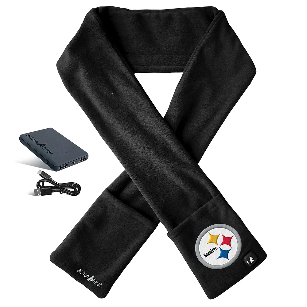 ActionHeat Black Pittsburgh Steelers 5V Battery Heated Scarf