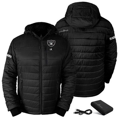 Men's ActionHeat Black Las Vegas Raiders 5V Battery Charged Insulated Puffer Full-Zip Jacket