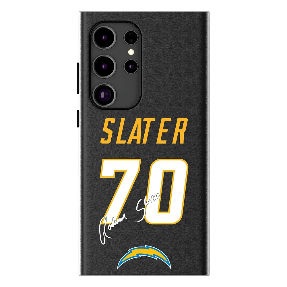 Keyscaper Rashawn Slater Black Los Angeles Chargers Galaxy Magnetic Bump Case