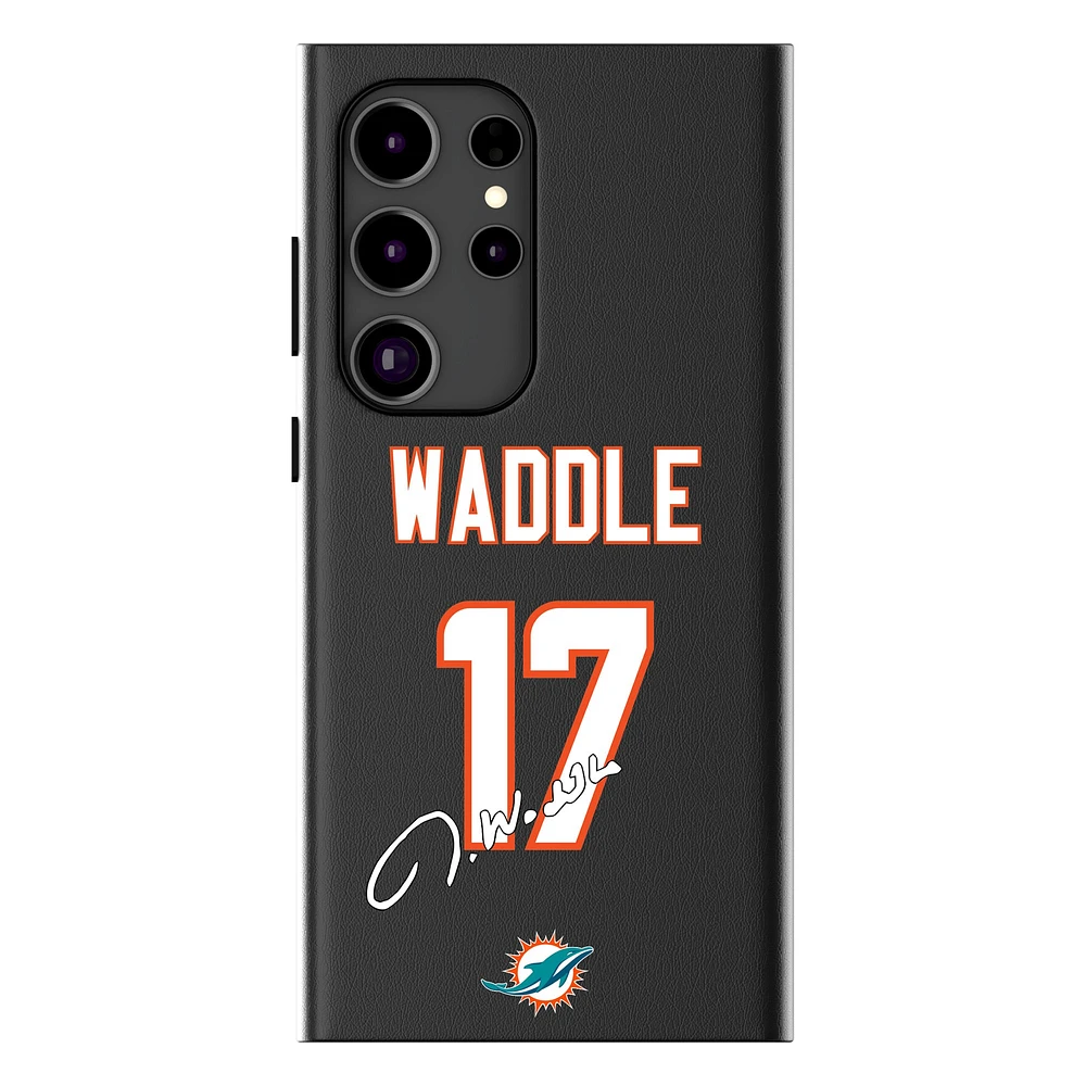 Keyscaper Jaylen Waddle Black Miami Dolphins Galaxy Magnetic Bump Case