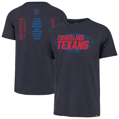Men's '47 Navy Houston Texans Traveling Texans Franklin T-Shirt