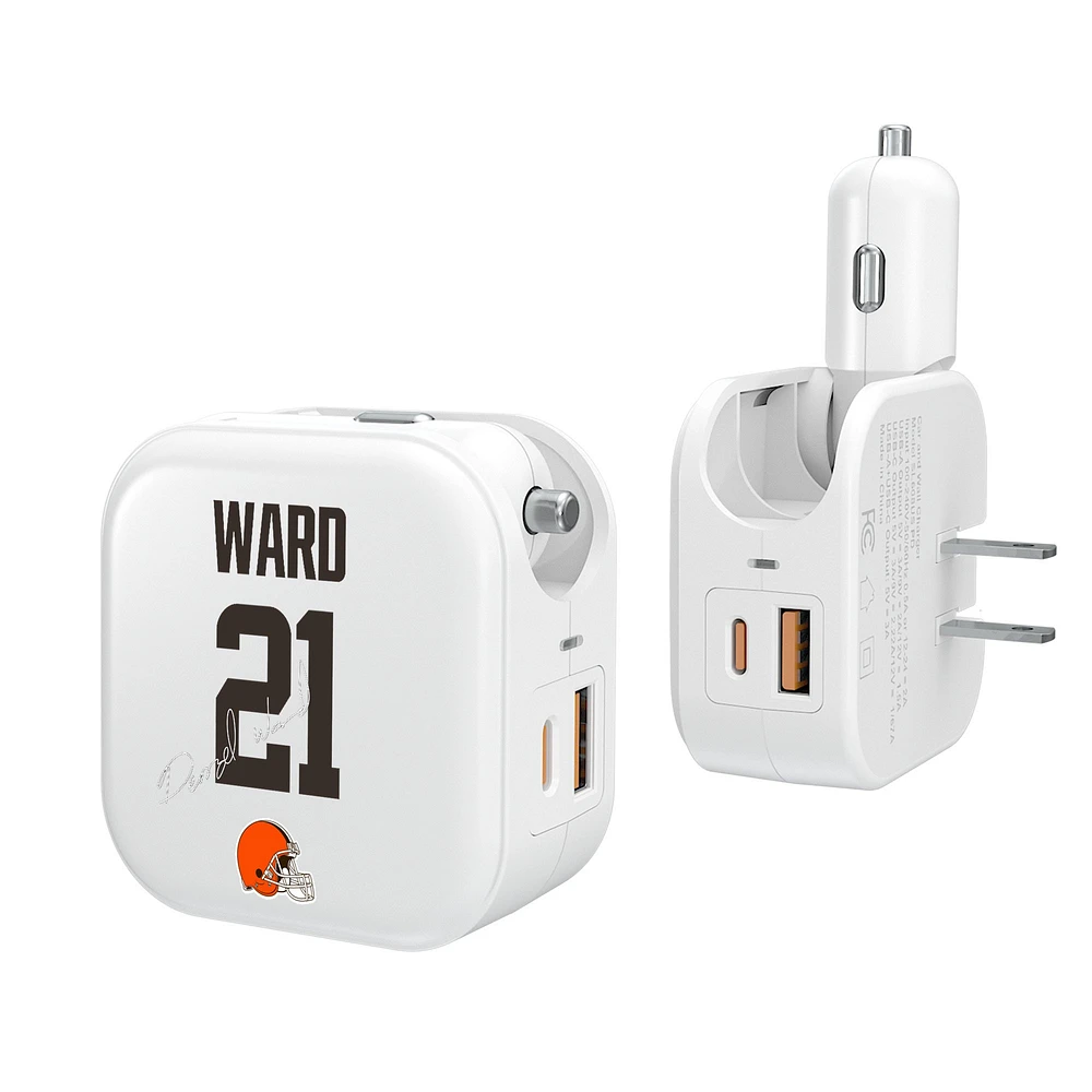 Keyscaper Denzel Ward Cleveland Browns Ready 2-in-1 USB Charger