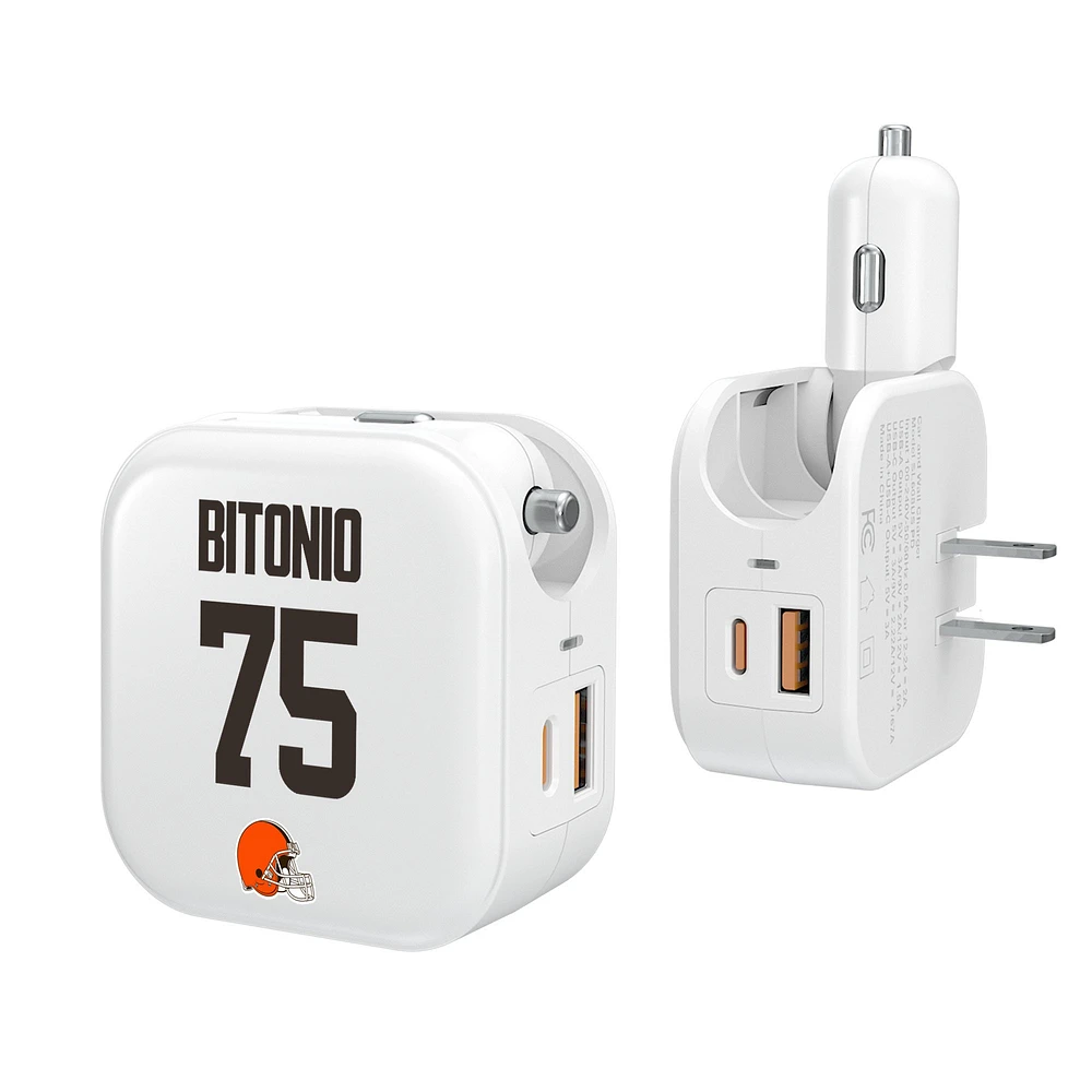 Keyscaper Joel Bitonio Cleveland Browns Ready 2-in-1 USB Charger