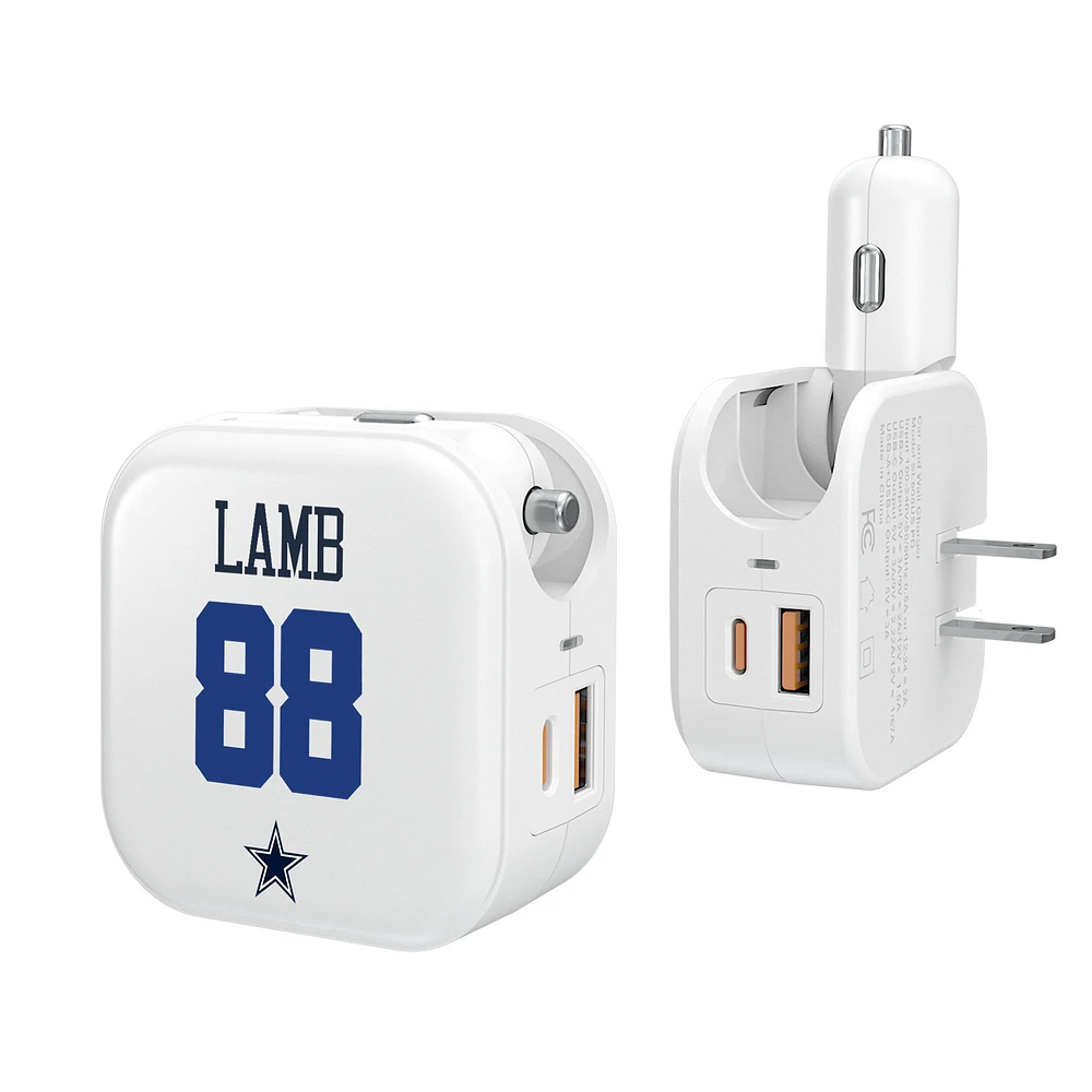 Keyscaper CeeDee Lamb Dallas Cowboys Ready 2-in-1 USB Charger