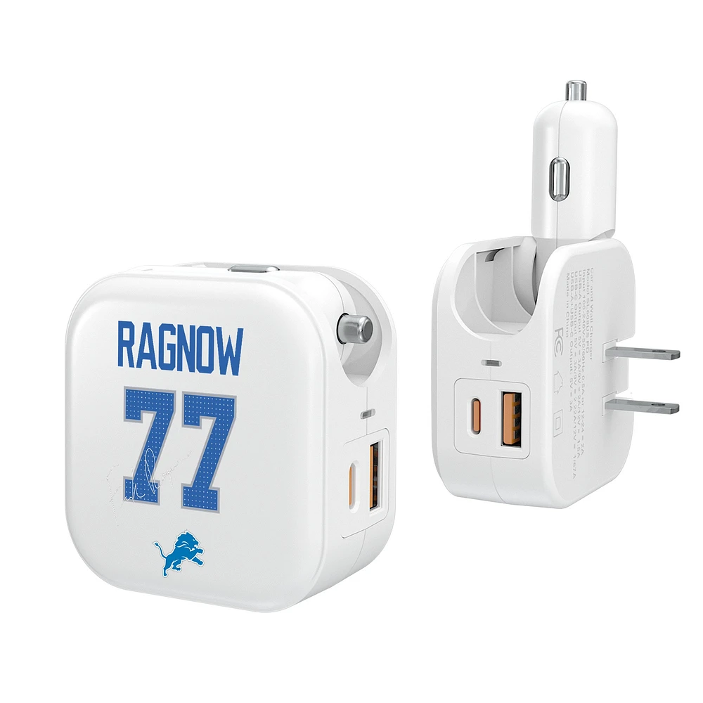 Keyscaper Frank Ragnow Detroit Lions Ready 2-in-1 USB Charger