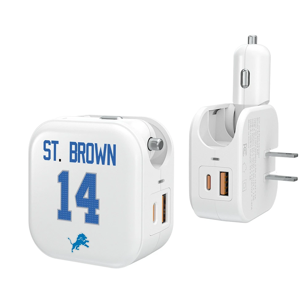 Keyscaper Amon-Ra St. Brown Detroit Lions Ready 2-in-1 USB Charger