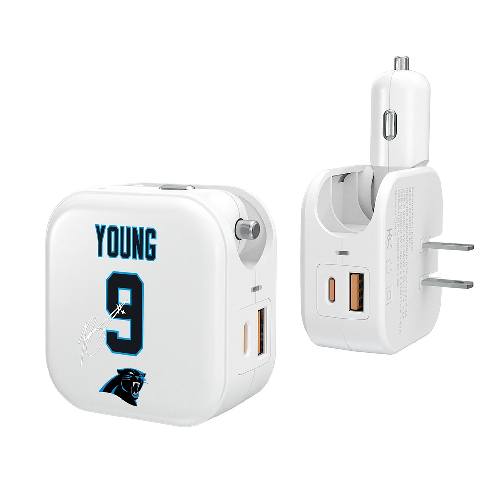 Keyscaper Bryce Young Carolina Panthers Ready 2-in-1 USB Charger
