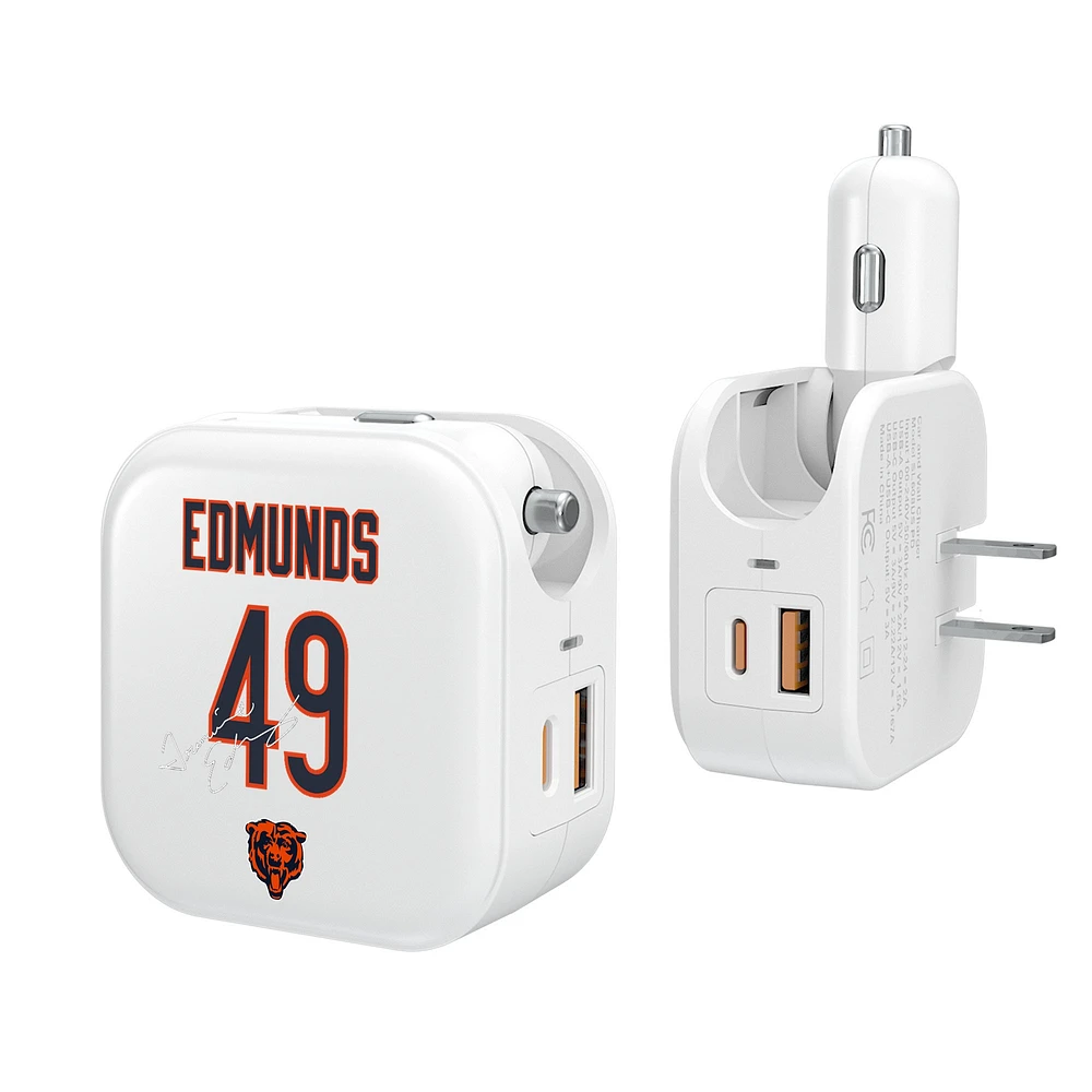Keyscaper Tremaine Edmunds Chicago Bears Ready 2-in-1 USB Charger
