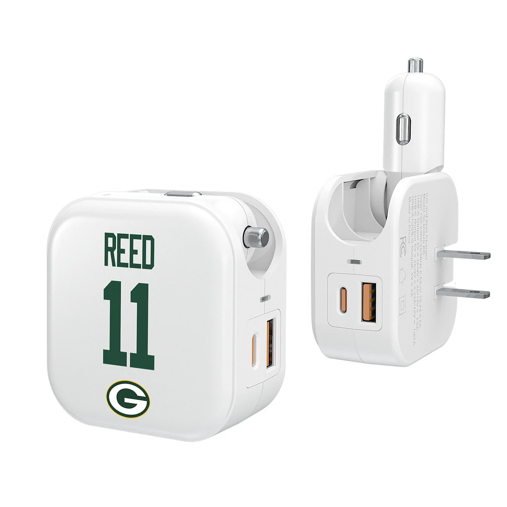 Keyscaper Jayden Reed Green Bay Packers Ready 2-in-1 USB Charger