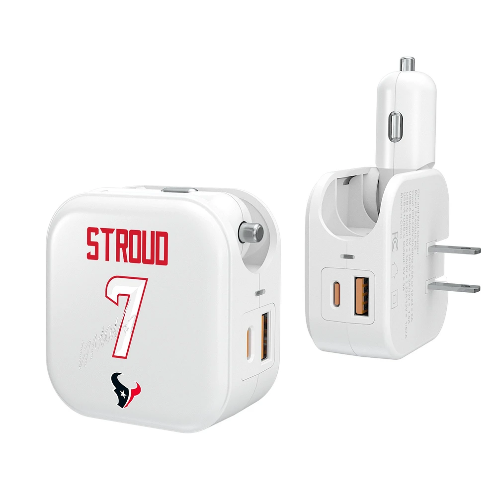 Keyscaper C.J. Stroud Houston Texans Ready 2-in-1 USB Charger
