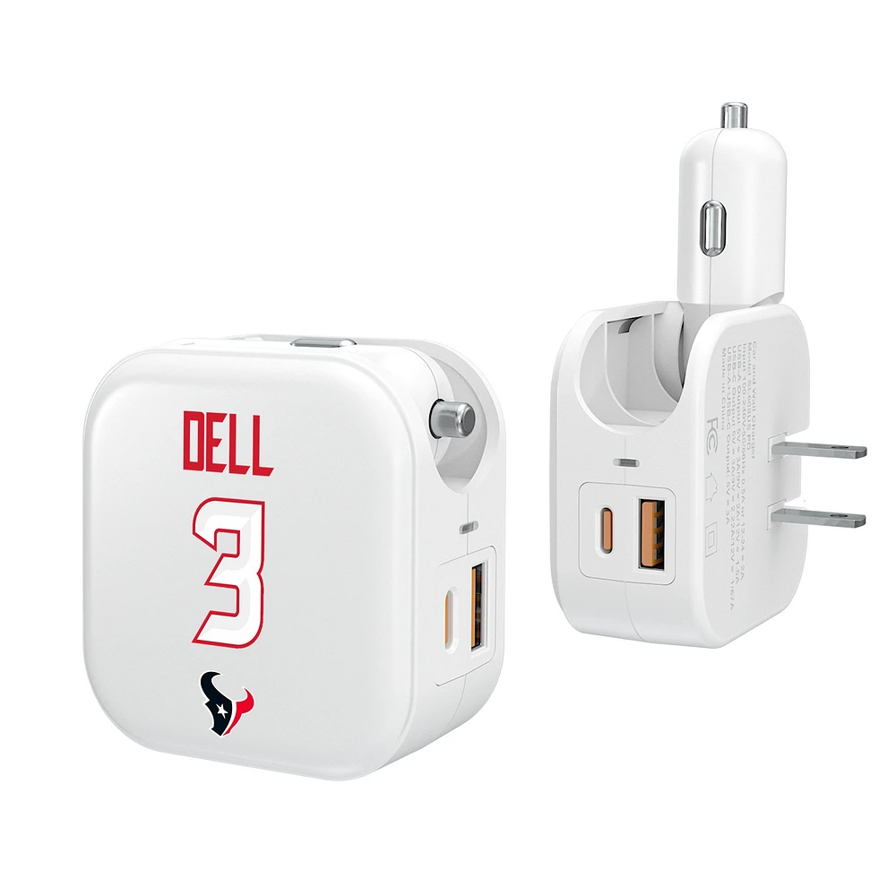 Keyscaper Tank Dell Houston Texans Ready 2-in-1 USB Charger