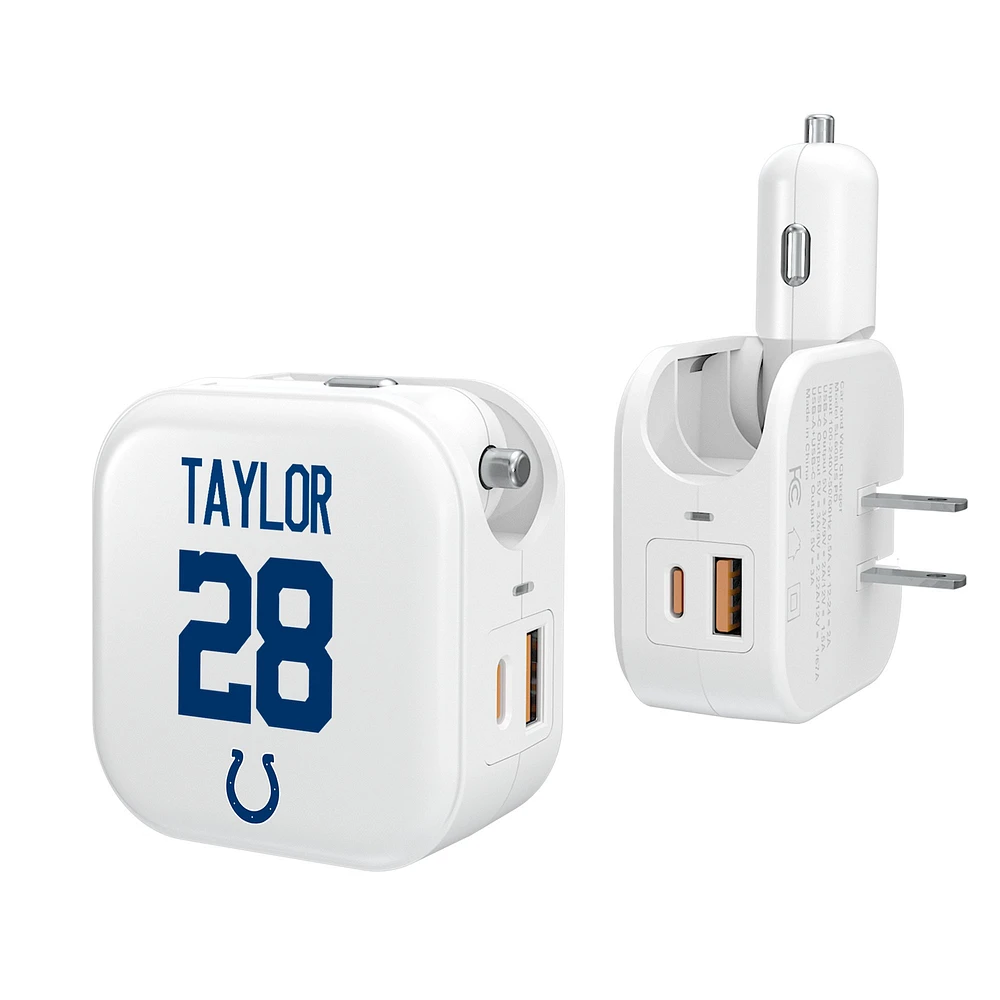Keyscaper Jonathan Taylor Indianapolis Colts Ready 2-in-1 USB Charger