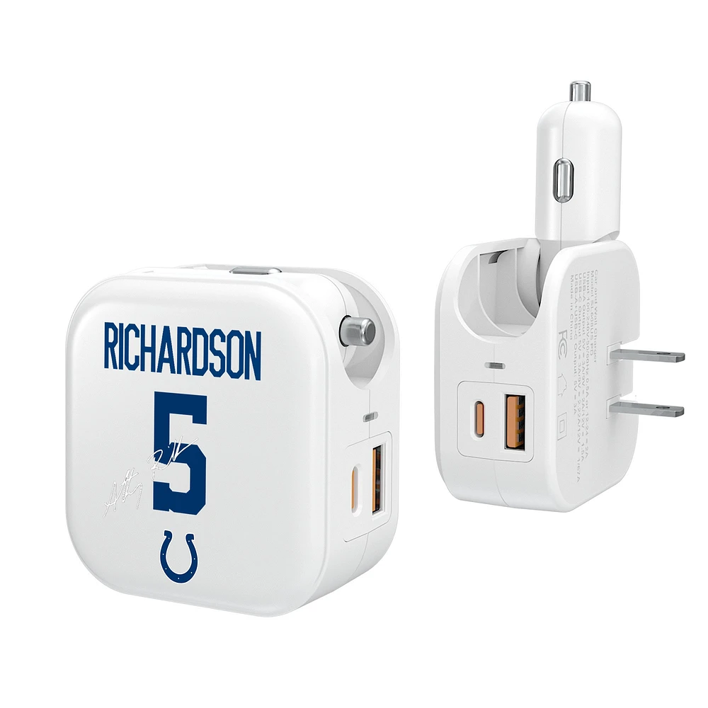 Keyscaper Anthony Richardson Indianapolis Colts Ready 2-in-1 USB Charger