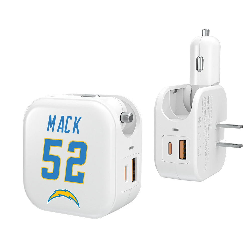 Keyscaper Khalil Mack Los Angeles Chargers Ready 2-in-1 USB Charger
