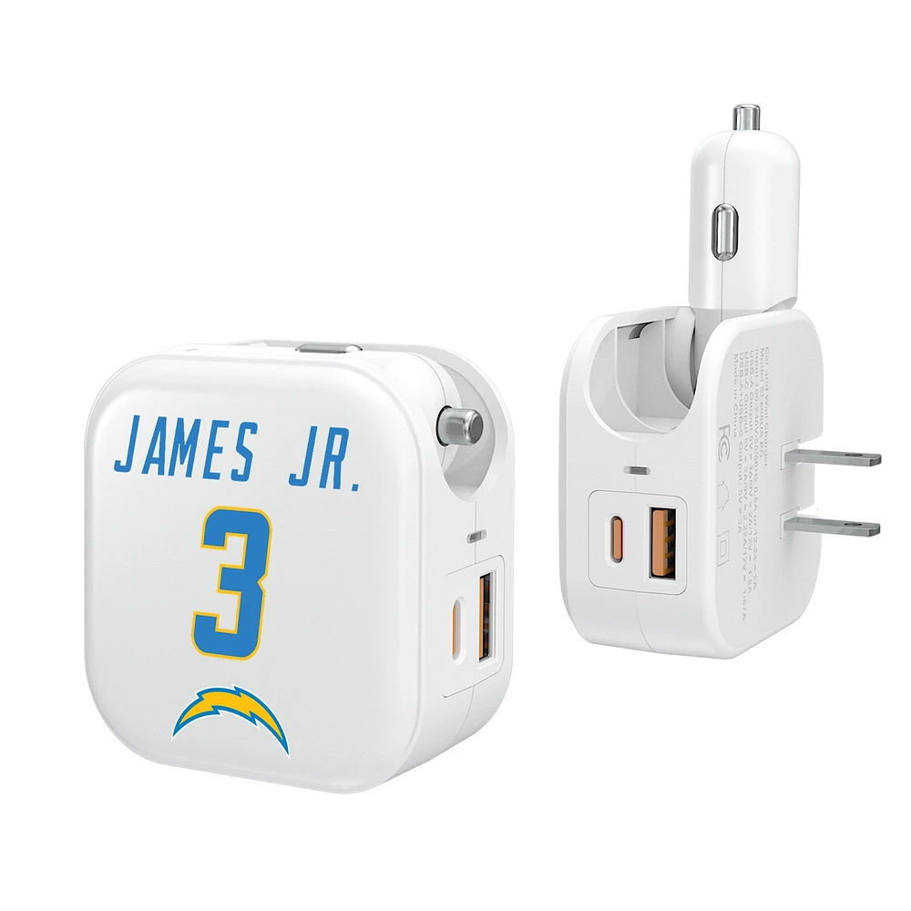 Keyscaper Derwin James Jr. Los Angeles Chargers Ready 2-in-1 USB Charger
