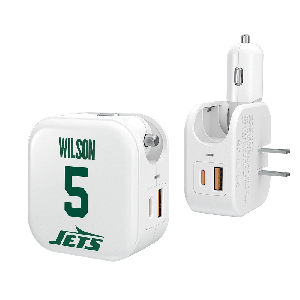 Keyscaper Garrett Wilson New York Jets Ready 2-in-1 USB Charger
