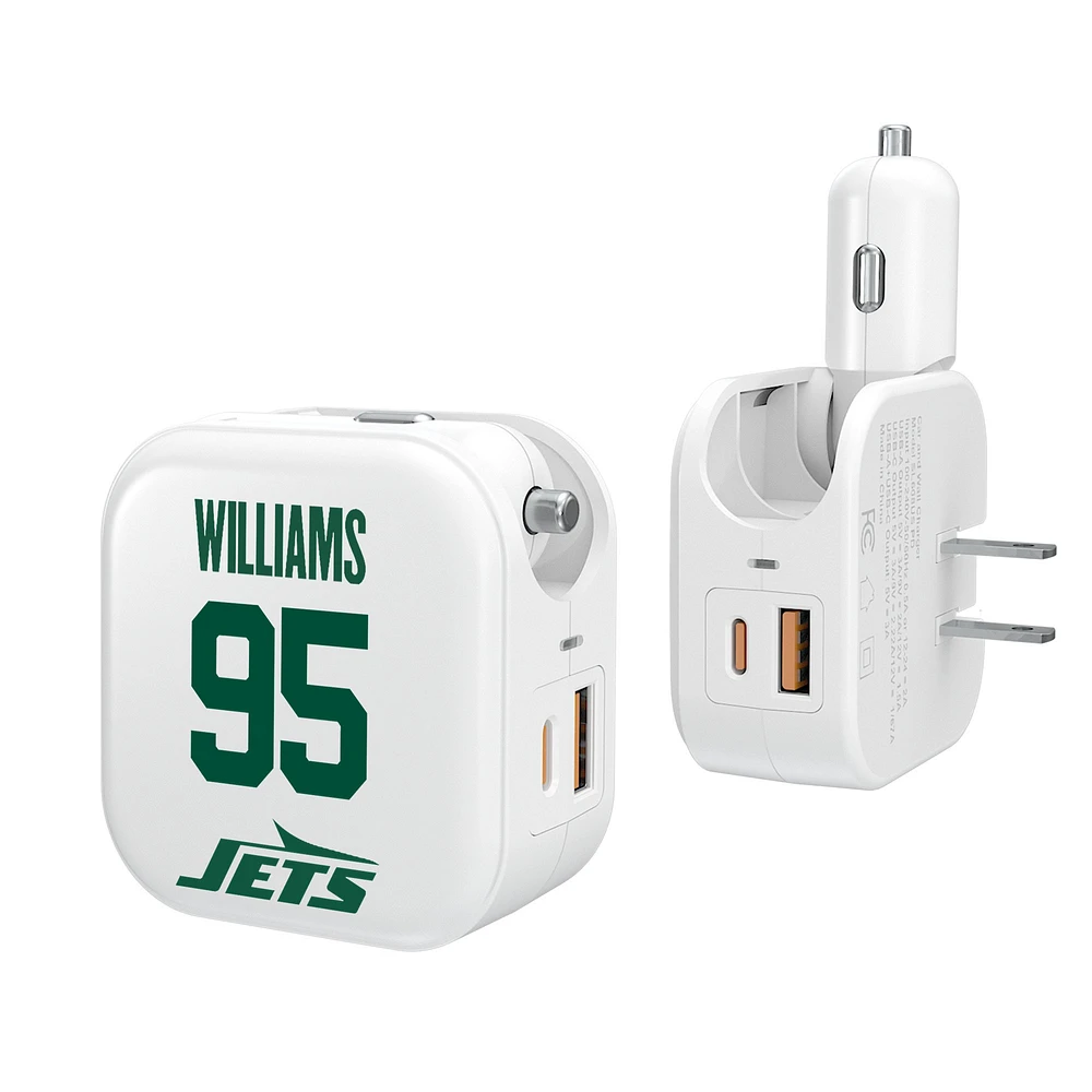 Keyscaper Quinnen Williams New York Jets Ready 2-in-1 USB Charger